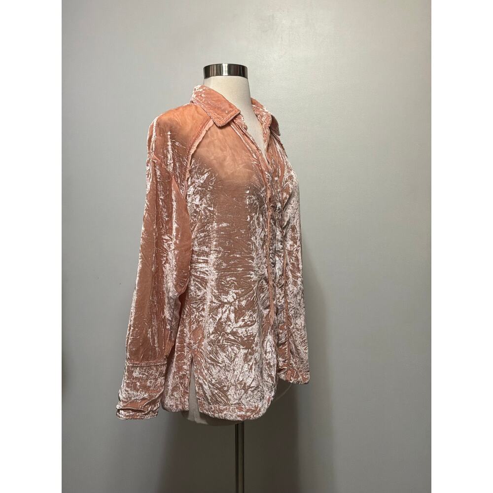 We The Free Marianna Velvet Shirt in Pink Size XS - Picture 6 of 9